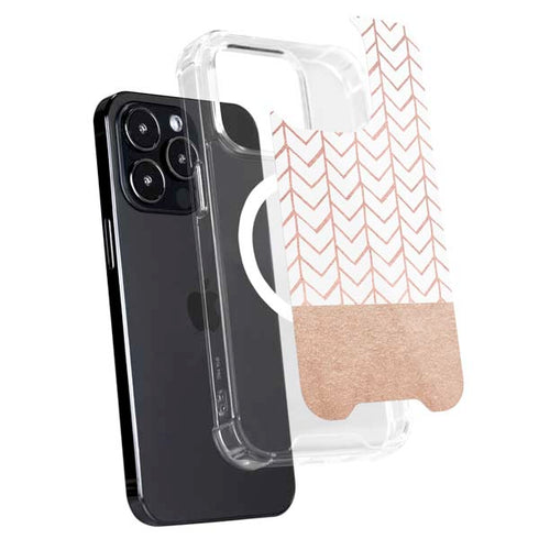 Rose Gold Herringbone iPhone 16 Pro MagSafe Case